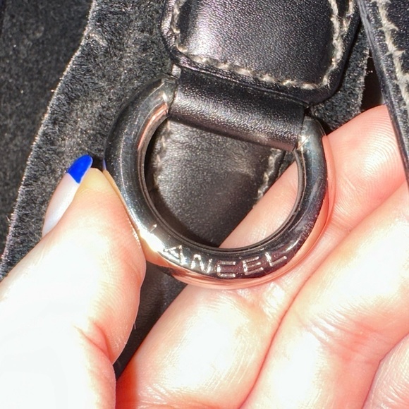 Lancel Paris made in Italy black velvet vintage cross body bucket bag - Picture 12 of 15